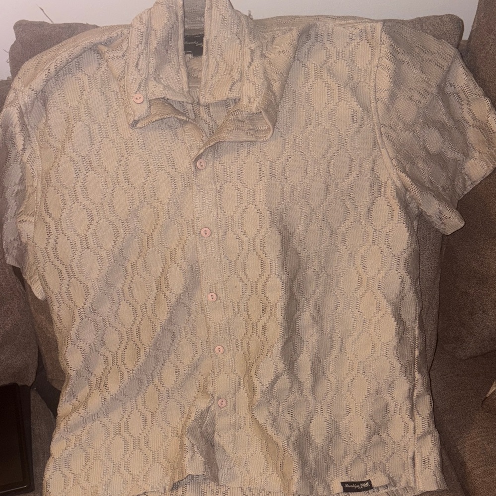 Brooklyn Cloth Beige Patterned Casual Shirt